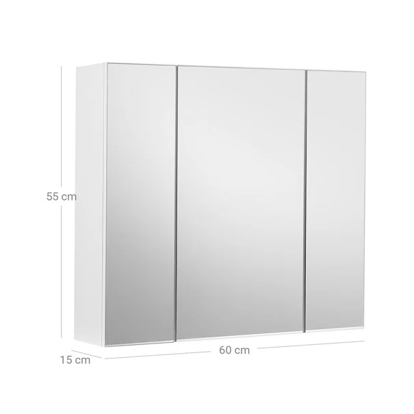 Καθρέφτης Μπάνιου Με Ντουλάπια (60x15x55) Vasagle BBK22WTV1