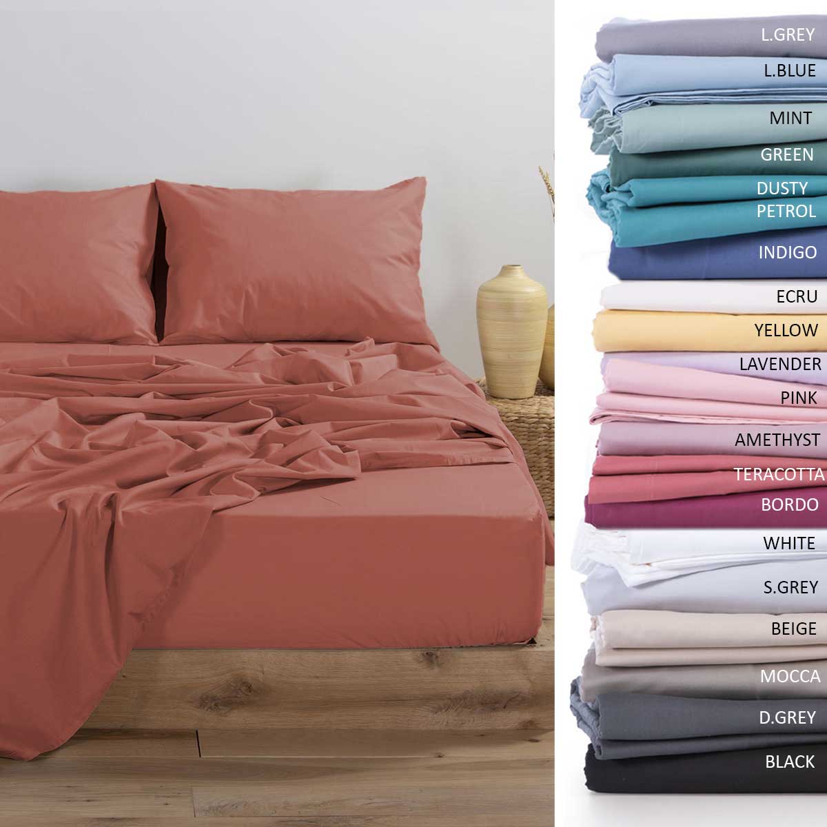 Σεντόνι Διπλο Με Λάστιχο (140x200+30) Nef-Nef Homeware Basic
