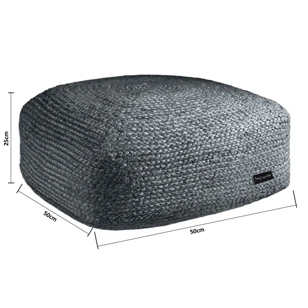 Πουφ (50x50x25) Guy Laroche Boho Anthracite