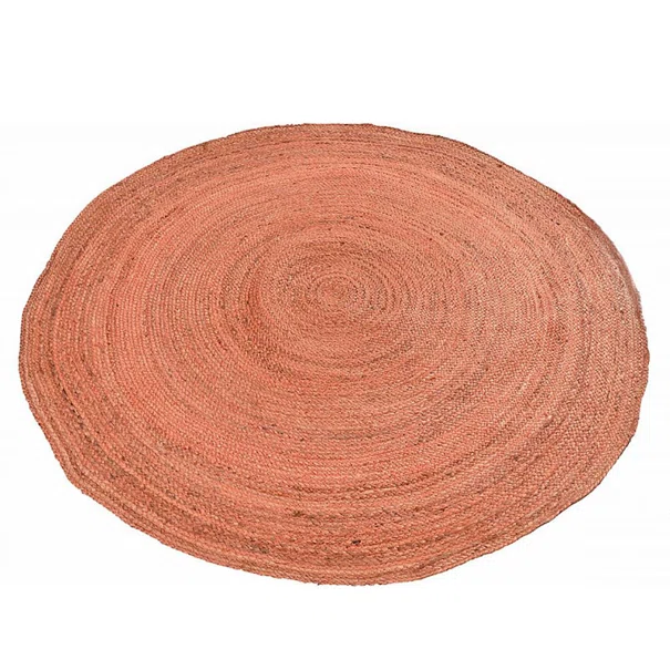 Στρογγυλό Χαλί Καλοκαιρινό (Φ120) Polcarpet Jute Plain Coral
