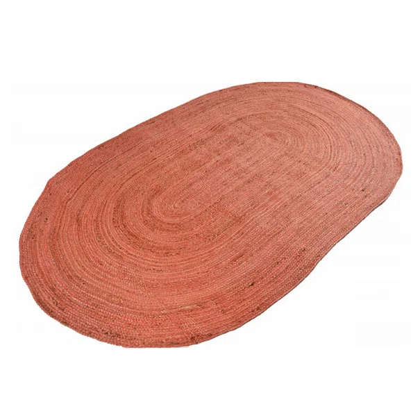 Οβάλ Χαλί Καλοκαιρινό (135x210) Polcarpet Jute Plain Coral