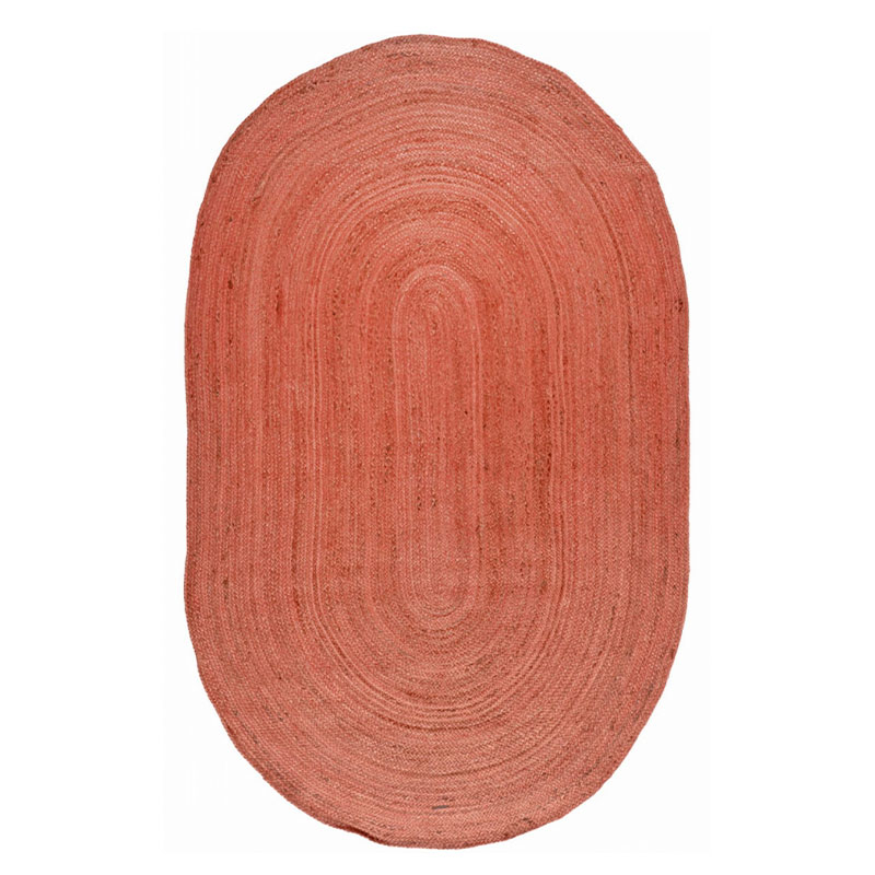 Οβάλ Χαλί Καλοκαιρινό (135X210) Polcarpet Jute Plain Coral Χαλιά Σαλονιού Spitishop