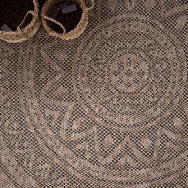 Στρογγυλό Χαλί Καλοκαιρινό (Φ160) Royal Carpet Avanos 8871 Black