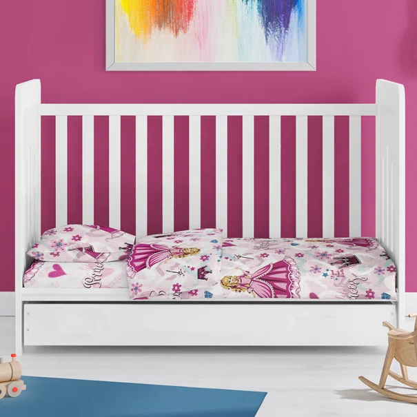 Σεντόνια Κούνιας (Σετ) Dimcol Princess 390 Pink