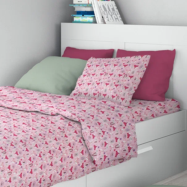 Παπλωματοθήκη Μονή (160x240) Dimcol 525 Fox Pink