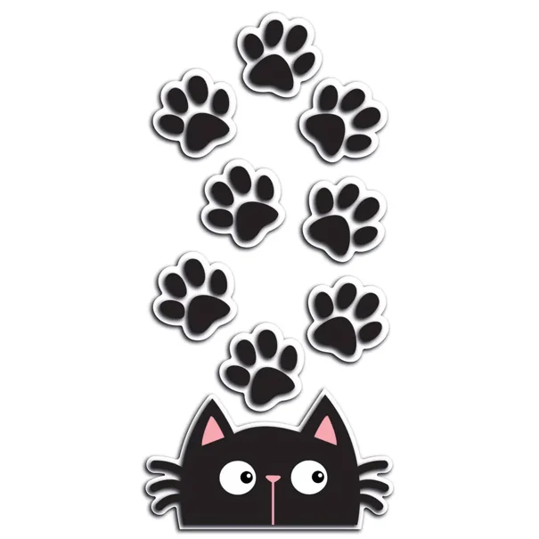Αφρώδη Αυτοκόλλητα Τοίχου Ango Cat & Paws 59516