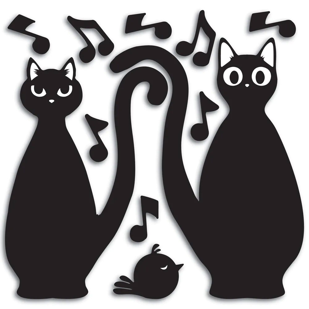 Αφρώδη Αυτοκόλλητα Τοίχου Ango Cats Silhouettes 54511 Παιδικά Spitishop