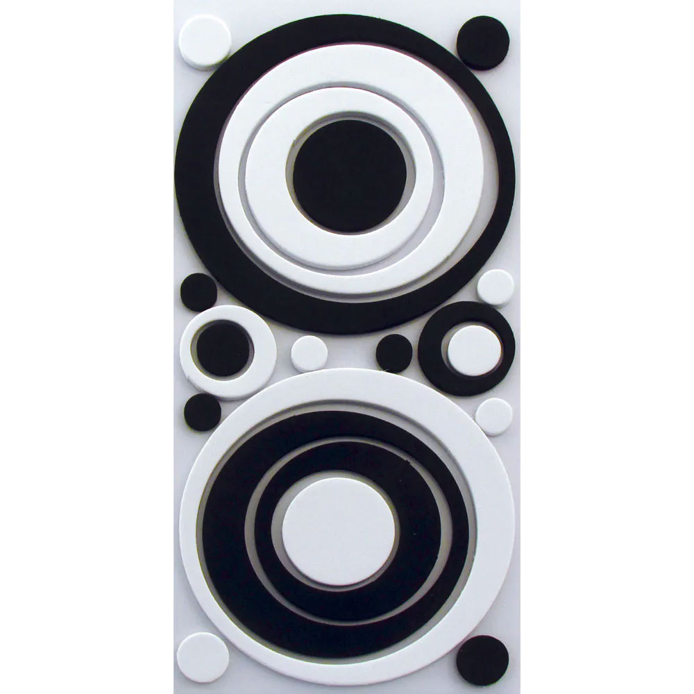 Αφρώδη Αυτοκόλλητα Τοίχου Ango Black & White Circles 59508