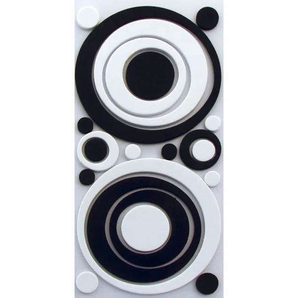 Αφρώδη Αυτοκόλλητα Τοίχου Ango Black & White Circles 59508