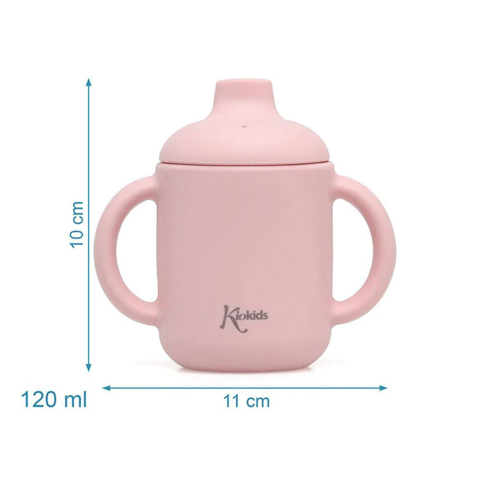 Ποτήρι Εκπαιδευτικό Σιλικόνης 120ml Kiokids Ροζ 3543