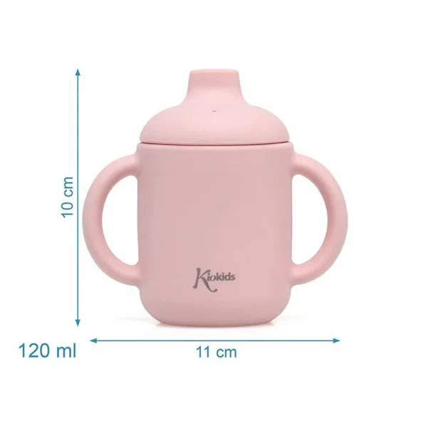 Ποτήρι Εκπαιδευτικό Σιλικόνης 120ml Kiokids Ροζ 3543
