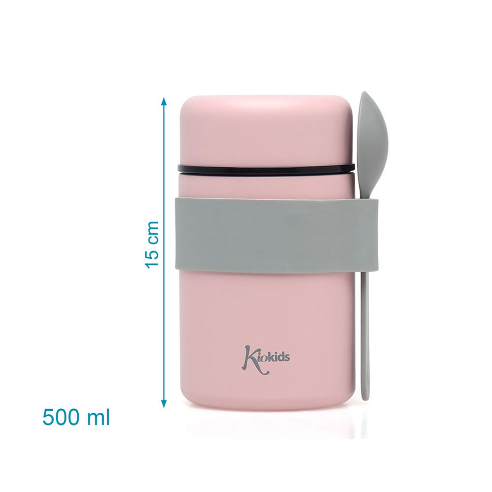 Βρεφικό Θερμός Φαγητού 500Ml + Κουτάλι Kiokids Ροζ 3598 Παιδικά Είδη & Αξεσουάρ Σερβιρίσματος Spitishop