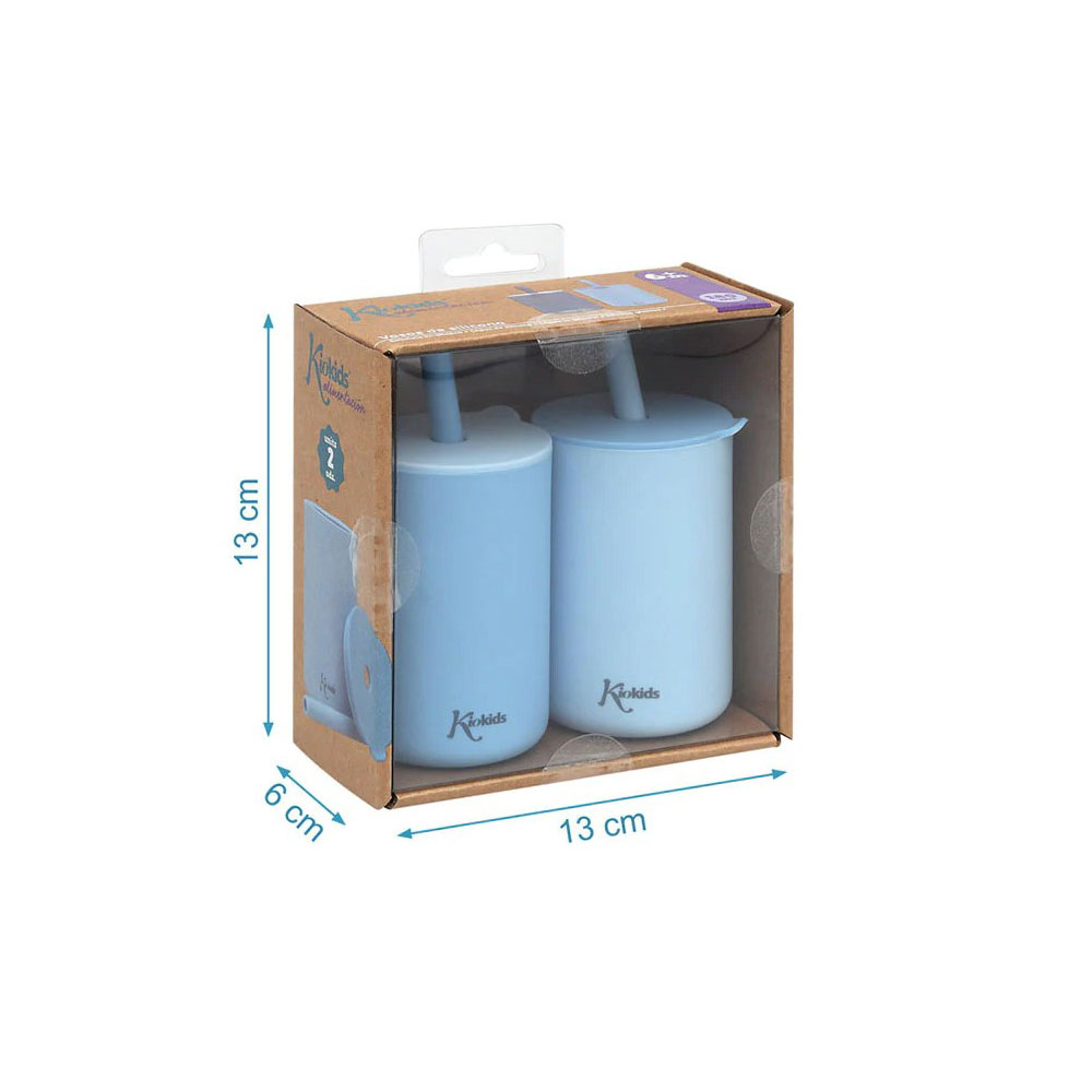 Ποτήρια Εκπαιδευτικά 180Ml με Καλαμάκι (Σετ 2Τμχ) Kiokids Σιέλ 3509 Παιδικά Είδη Φαγητού & Αξεσουάρ Σερβιρίσματος Εκπαίδευσης Spitishop