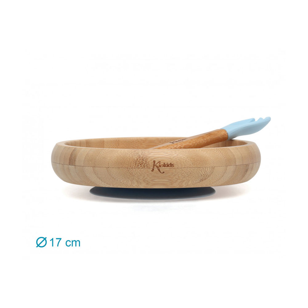 Παιδικό Σετ Φαγητού 2τμχ Kiokids Bamboo Σιέλ 3506