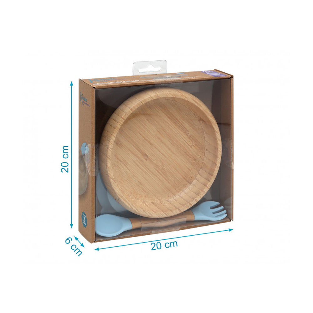 Παιδικό Σετ Φαγητού 2Τμχ Kiokids Bamboo Σιέλ 3506 Παιδικά Είδη & Αξεσουάρ Σερβιρίσματος Εκπαίδευσης Spitishop
