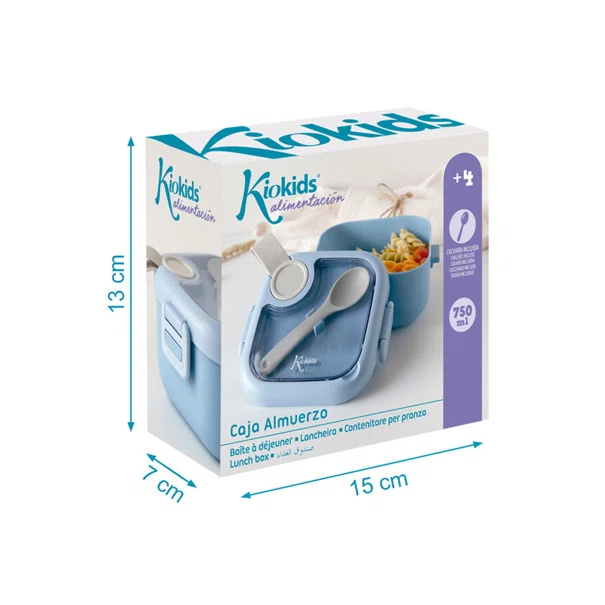Φαγητοδοχείο & Κουτάλι (Σετ) 750ml Kiokids Blue 3536