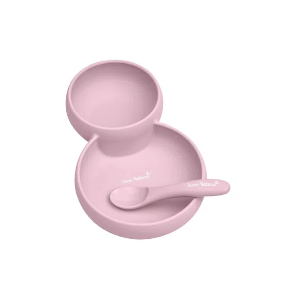 Παιδικό Σετ Φαγητού 2τμχ Saro Eco Friendly Twin Pink 17432
