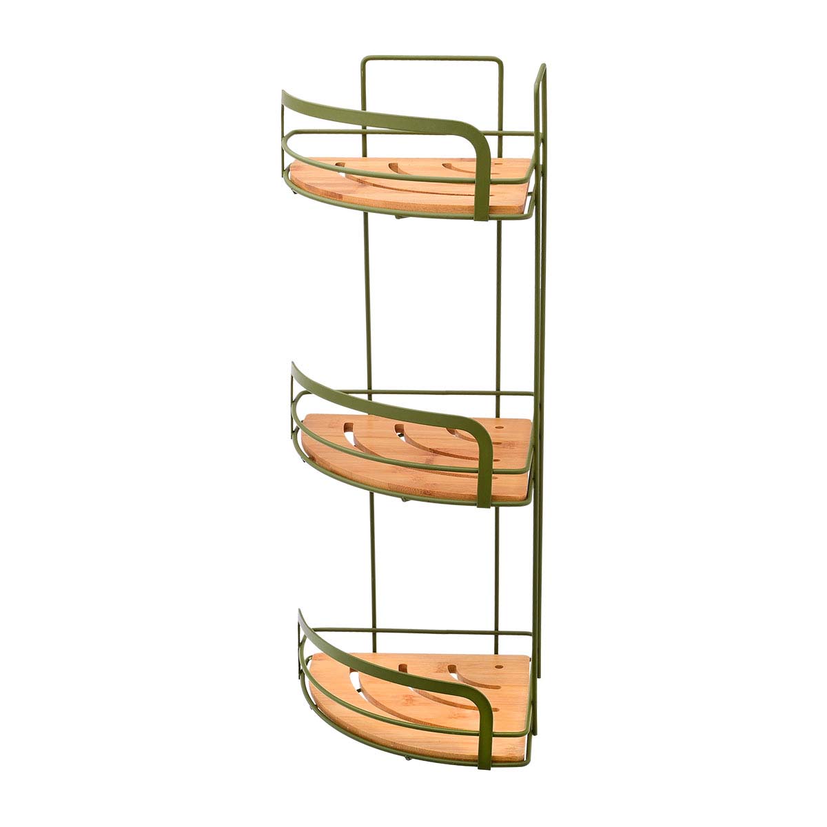 Γωνιακή Ραφιέρα Μπάνιου Τριπλή (19.5x19.5x49) Estia Bamboo Essentials Olive 02-14865
