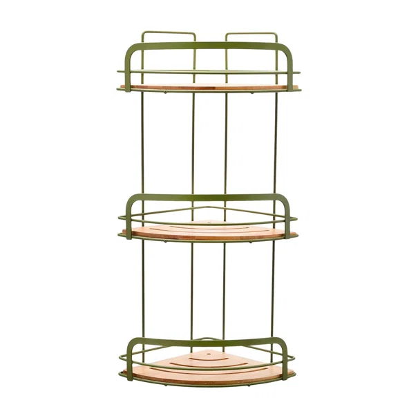 Γωνιακή Ραφιέρα Μπάνιου Τριπλή (19.5x19.5x49) Estia Bamboo Essentials Olive 02-14865