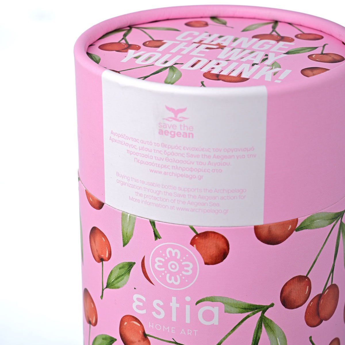 Ποτήρι Θερμός 350Ml Estia Save The Aegean Cherry Rose 01-16876 Οργάνωση & Αποθήκευση Ποτήρια Spitishop