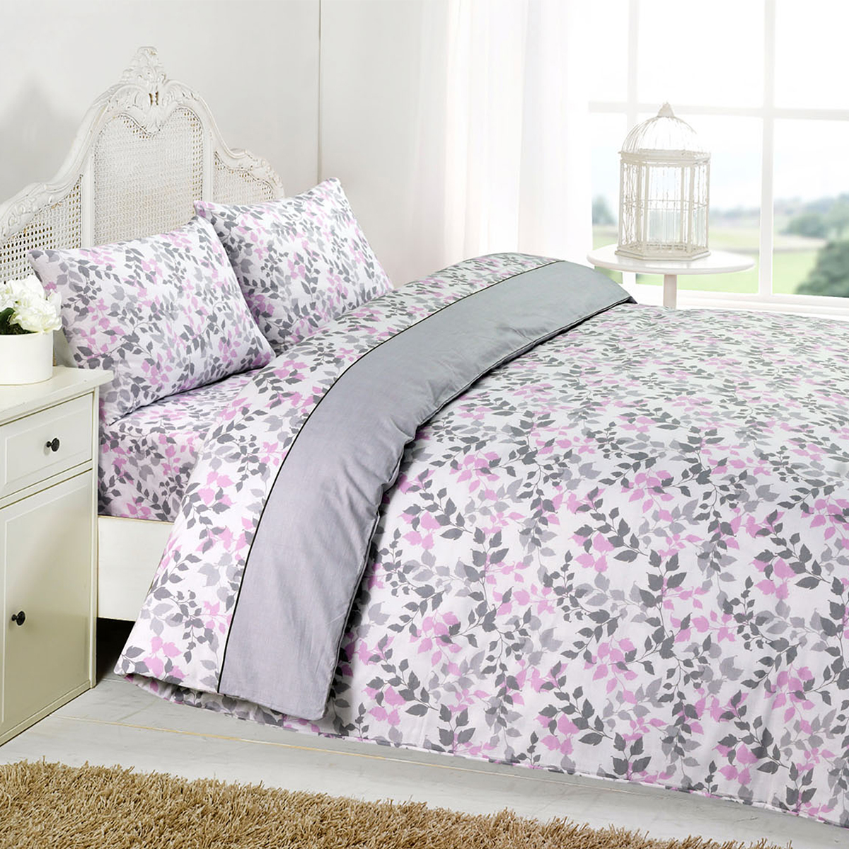 Κουβερλί Ημίδιπλο (Σετ 180x240) 2 Όψεων Anna Riska Premium 5008 Grey