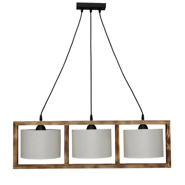 Φωτιστικό Οροφής Τρίφωτο Heronia HKF-01 14-0228 Wood/White