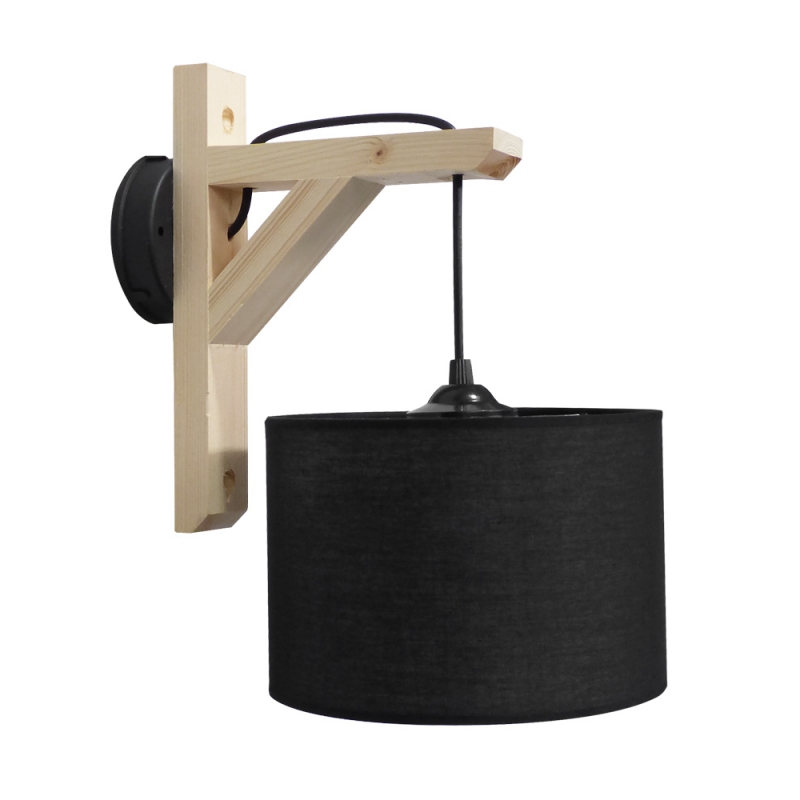Απλίκα Τοίχου Heronia HKF-03 14-0237 Wood/Black