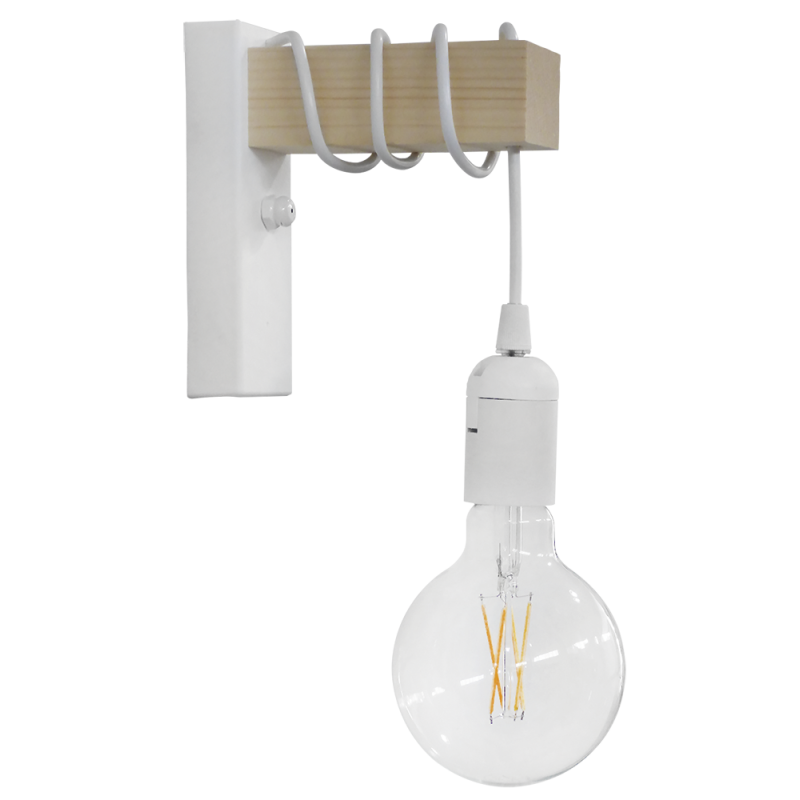 Απλίκα Τοίχου Heronia Square 31-1228 White/Natural