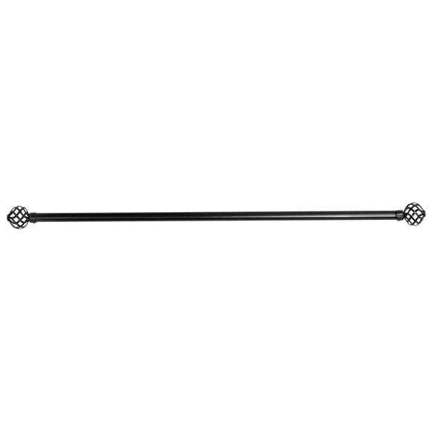 Κουρτινόξυλο Φ28mm Μονό Επεκτεινόμενο 120-210cm Με Άκρα L-N Florence Graphite 7620120991