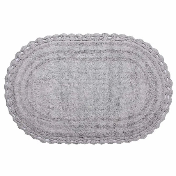 Πατάκι Μπάνιου (60x100) Silk Fashion Οβάλ Γκρι