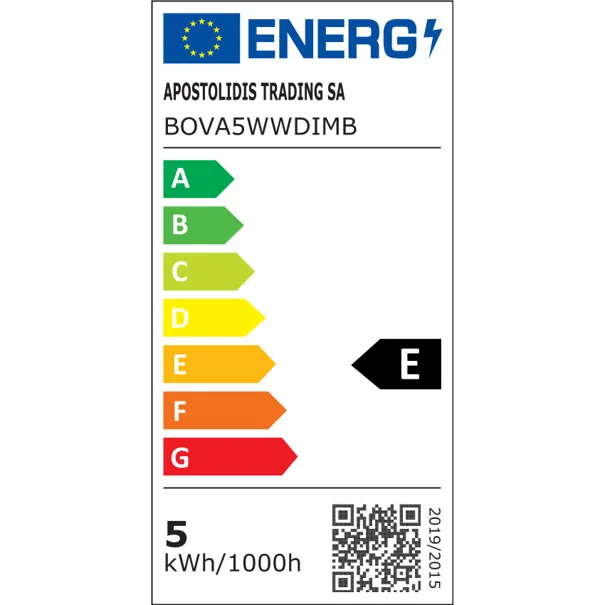 Διακοσμητική Λάμπα LED Diolamp Dimmable E14/5W/2700K/620Lm BOVA5WWDIMB Black