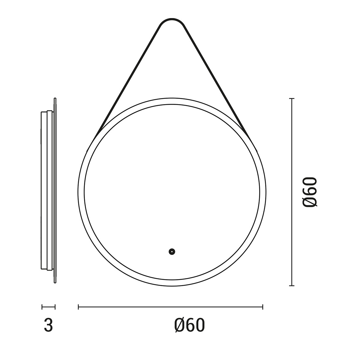Καθρέφτης Μπάνιου με Led (Φ60) Eurolamp 144-88007 Διακόσμηση Καθρέφτες Τοίχου Spitishop