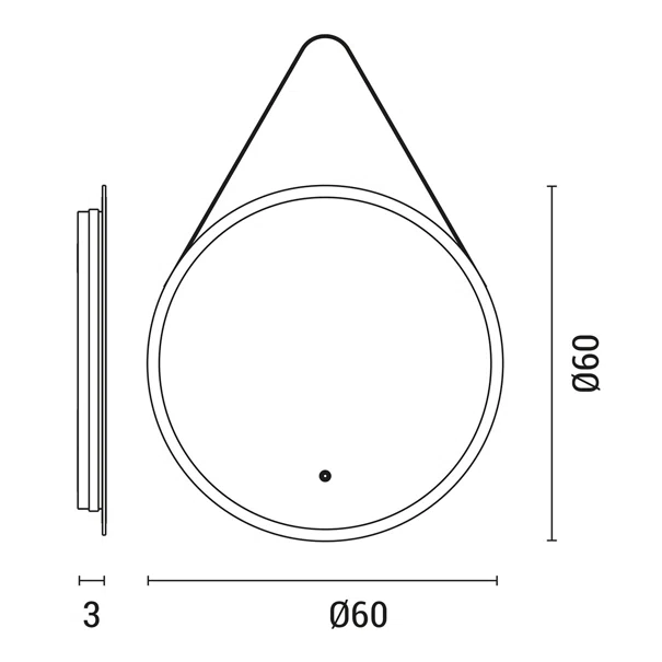 Καθρέφτης Μπάνιου Με Led (Φ60) Eurolamp 144-88007