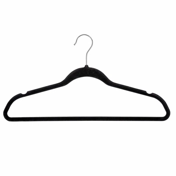 Κρεμάστρες Ρούχων (Σετ 5τμχ) Wenko Flocked Black 64100100