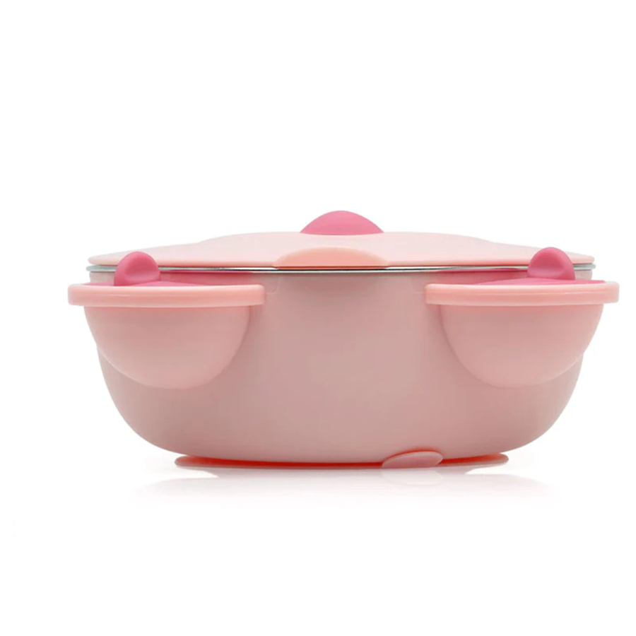 Φαγητοδοχείο με Χωρίσματα 450Ml (16X8X19) Kiokids Pink Bear 3537 Παιδικά Είδη Φαγητού & Αξεσουάρ Σερβιρίσματος Φαγητοδοχεία Bento Box Spitishop