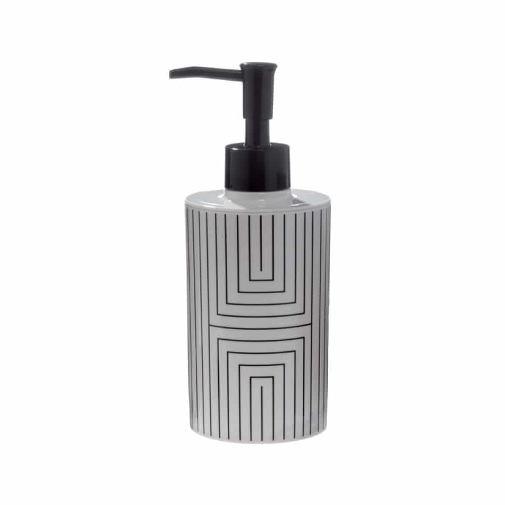 Dispenser Μπάνιου (Φ7.3x18.3) Spirella Graphic White-Black 02728.001