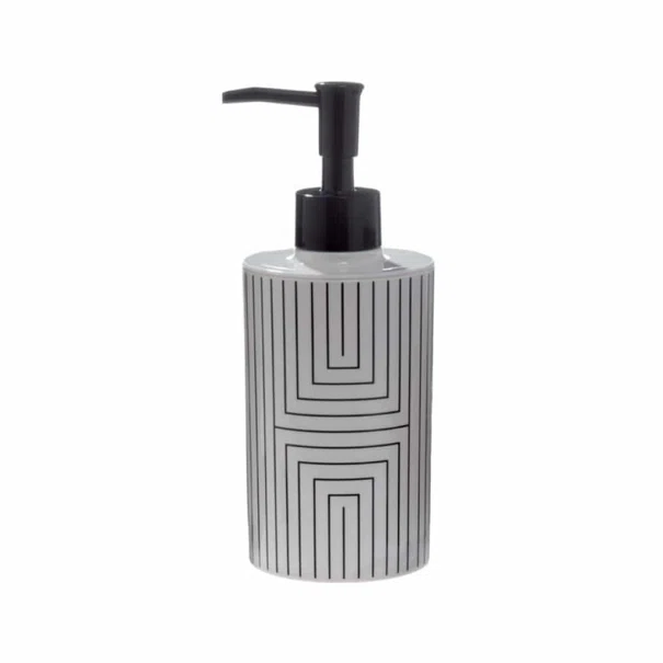 Dispenser Μπάνιου (Φ7.3x18.3) Spirella Graphic White-Black 02728.001