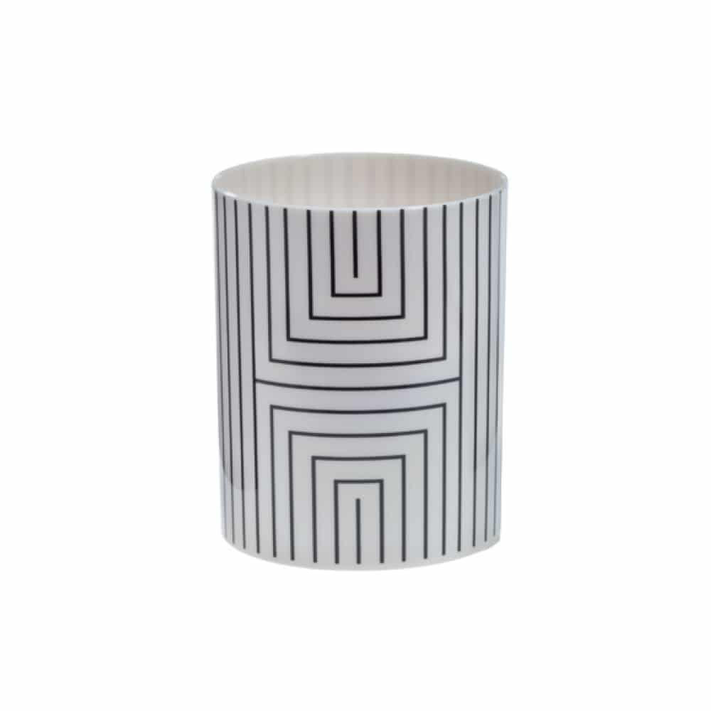 Ποτηροθήκη Μπάνιου (Φ7.3x9) Spirella Graphic White-Black 02729.001