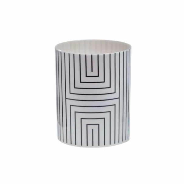 Ποτηροθήκη Μπάνιου (Φ7.3x9) Spirella Graphic White-Black 02729.001