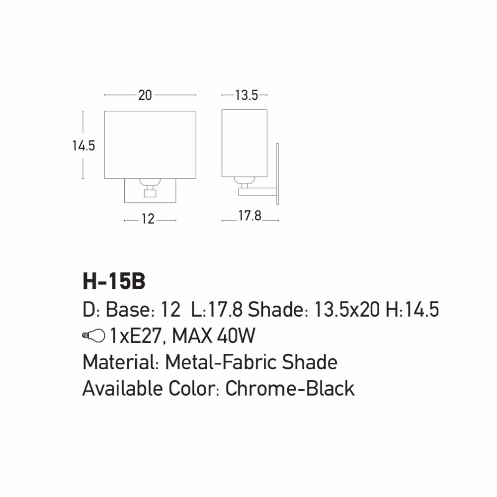 Απλίκα Τοίχου Zambelis H-15B Chrome Black Φωτιστικά Απλίκες Spitishop