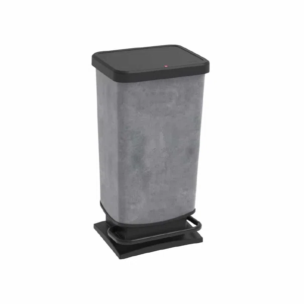 Κάδος Απορριμμάτων (35.3x29.5x67.6) Rotho Paso 40lt Beton 06925.001