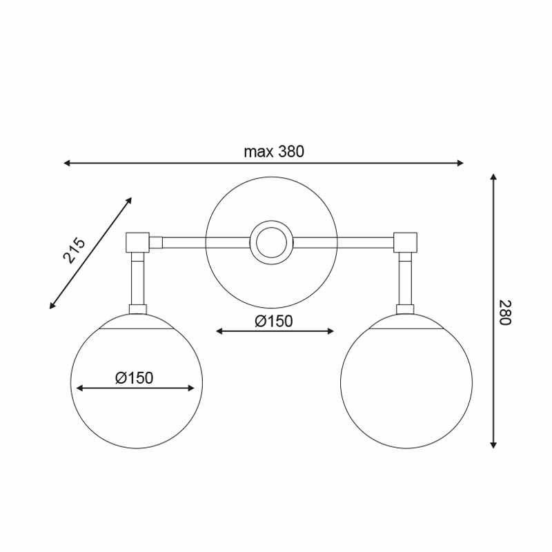 Φωτιστικό Πλαφονιέρα Aca Thetis V360502W Brass Φωτιστικά Οροφής Spitishop