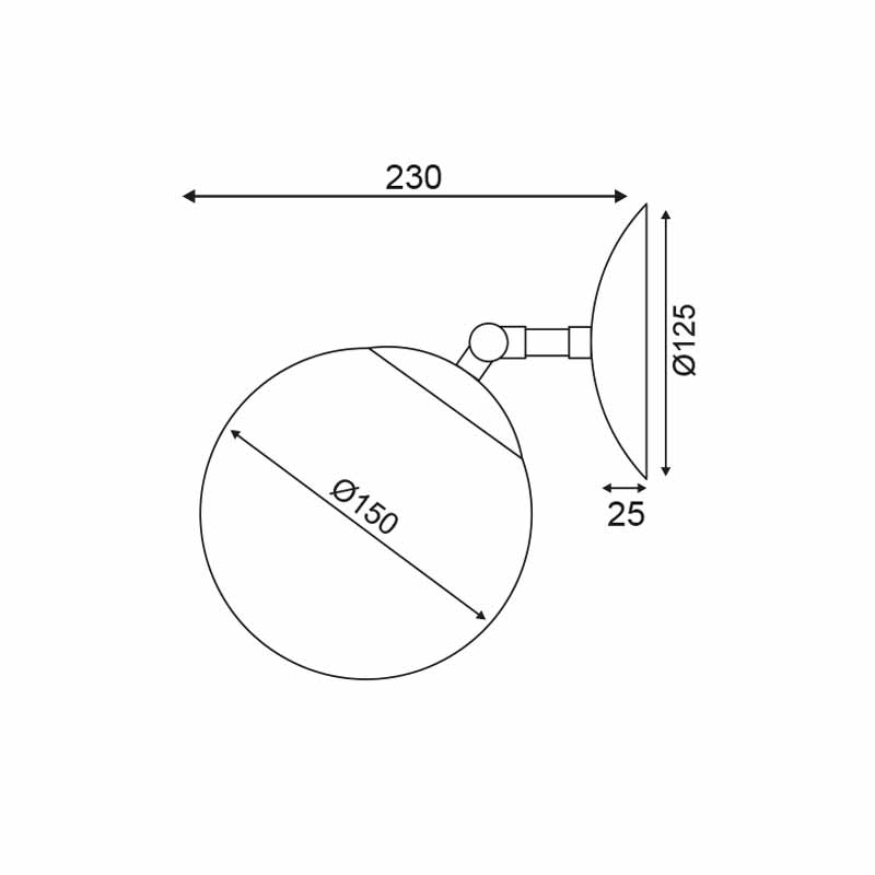 Απλίκα Τοίχου Aca Thetis V360501W Brass Φωτιστικά Απλίκες Spitishop
