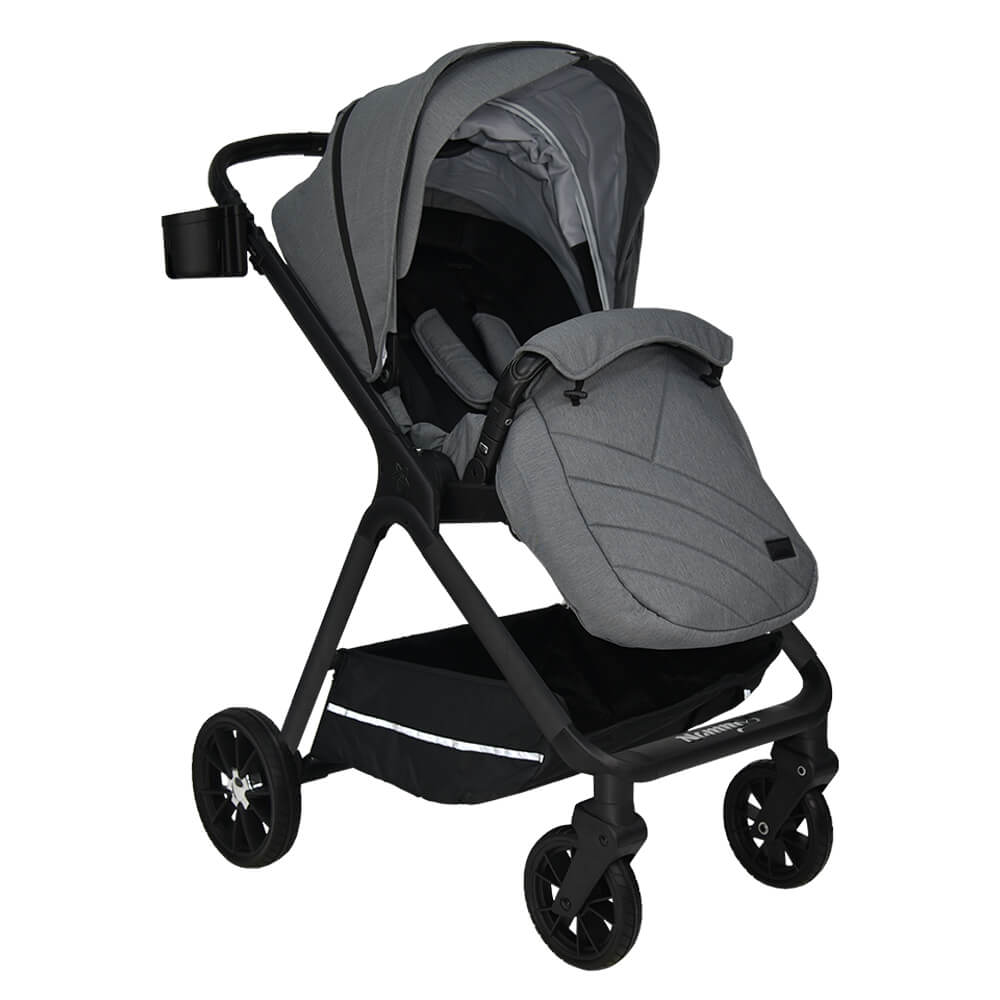 Καρότσι + Τσάντα Αλλαξιέρα (0-48 Μηνών/ Έως 22kg) Bebe Stars Nammos Grey 346-186