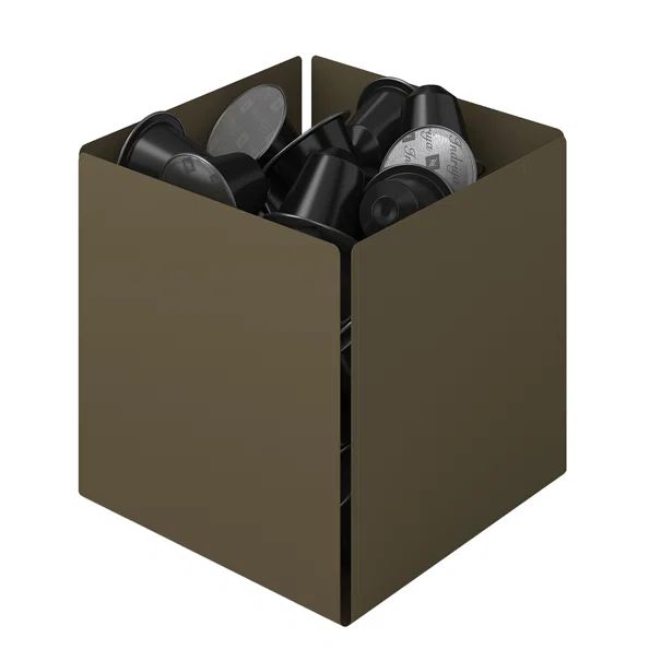 Θήκη Για Κάψουλες Καφέ (13x13x13) Pam & Co 116-963 Matt Light Bronze