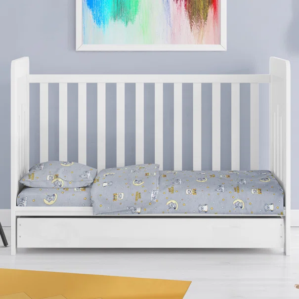 Σεντόνι Κούνιας Με Λάστιχο (70x140+15) Dimcol Sweet Dreams 552 Grey