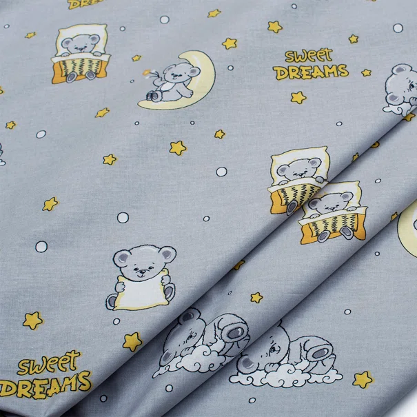 Σεντόνι Κούνιας Με Λάστιχο (70x140+15) Dimcol Sweet Dreams 552 Grey