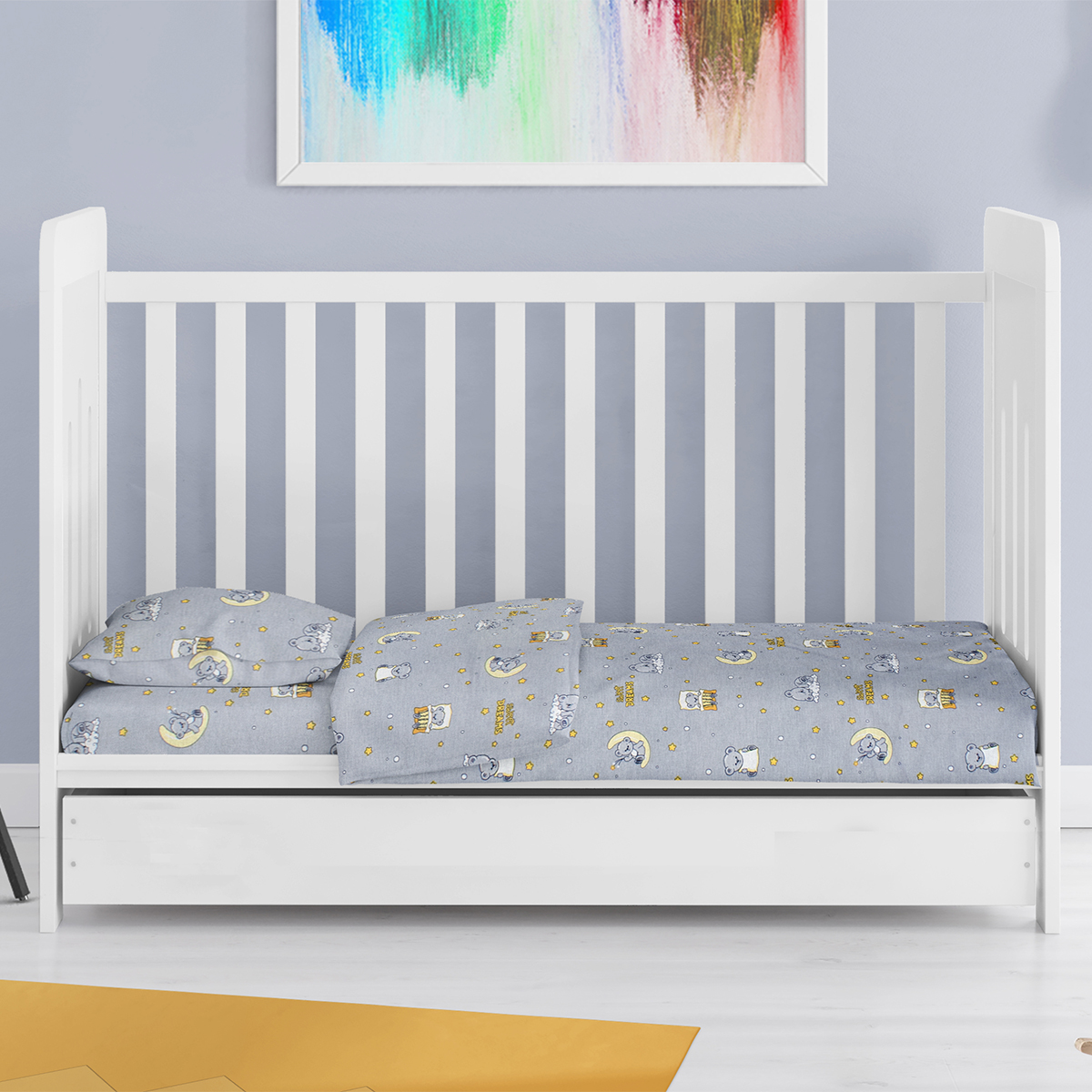 Σεντόνι Λίκνου (80x110) Dimcol Sweet Dreams 552 Grey