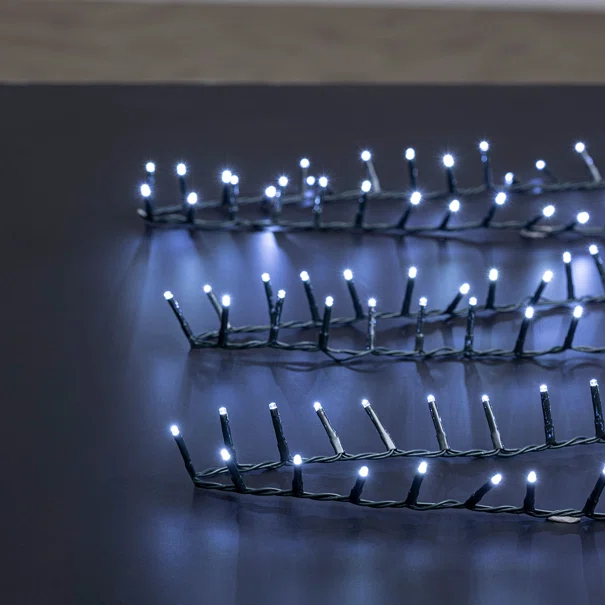 Χριστουγεννιάτικα Λαμπάκια 2000 Led Σε Σειρά 50μ Ψυχρό Λευκό Με 8 Προγράμματα F-R 191055B2