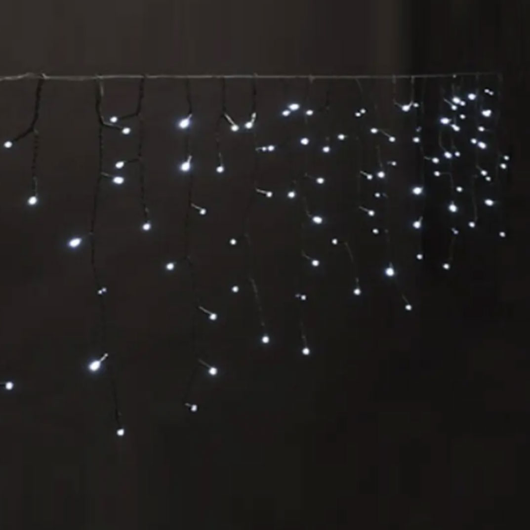 Χριστουγεννιάτικα Λαμπάκια 450 Led Βροχή 2.4μ Ψυχρό Λευκό Με 8 Προγράμματα F-R 183217B